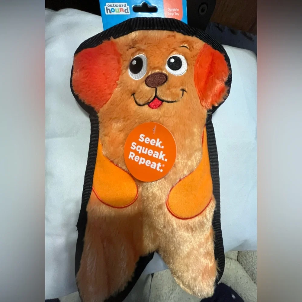 NWT Outward Hound Durablez Orange Plush Dog Toy